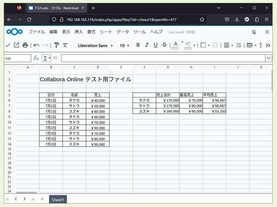 簡単な関数を用いても問題なく動作